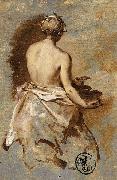 Nicolas Vleughels Young Woman with a Nude Back Presenting a Bowl Germany oil painting artist